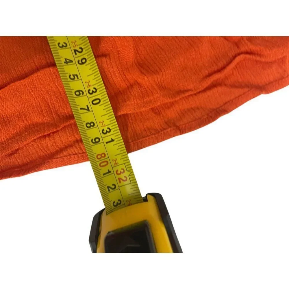 Boden Womens A-Line Skirt UK10P US 6P Orange Midi Tiered Smocked Waist R0393 NWT - Picture 9 of 10